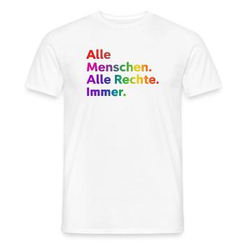 Tous les droits du peuple Déclaration Toujours - T-shirt homme - blanc - Devant - AI Model Male 178 dark (178cm)