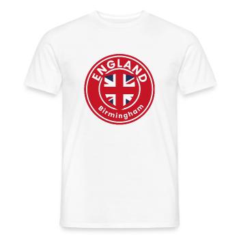 England Birmingham Emblem badge - Men's T-Shirt - white - Front - AI Model Male 178 dark (178cm)