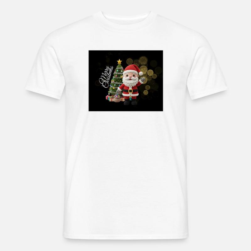 Gestrickter Santa mit Weihnachtsbaum - Männer T-Shirt - Weiß