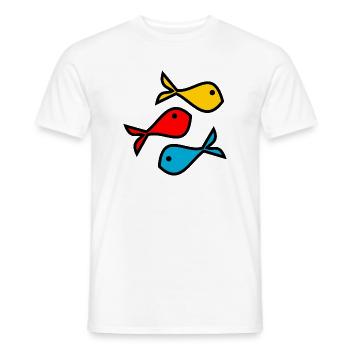 POISSON. MEMOIRE. SARDINE. POISSON D'AVRIL. MER - T-shirt homme - blanc - Devant - AI Model Male 178 dark (178cm)