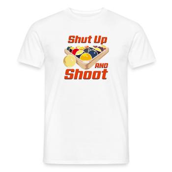 Shut Up And Shoot Funny Billiards Pool Design - Männer T-Shirt - Weiß - Vorne - AI Model Male 178 dark (178cm)