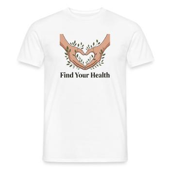 Finde deine Gesundheit: Herzliches Wohlbefinden - Männer T-Shirt - Weiß - Vorne - AI Model Male 178 dark (178cm)