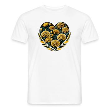 Golden Floral Heart on Black - Men's T-Shirt - white - Front - AI Model Male 178 dark (178cm)
