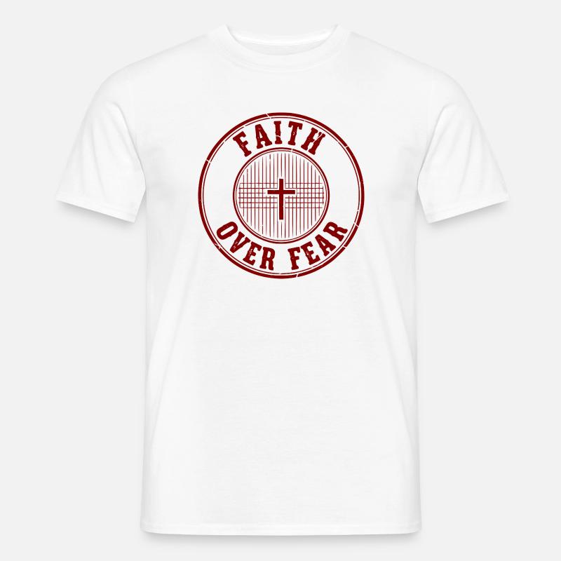 Glaube über Angst Emblem - Männer T-Shirt - Weiß