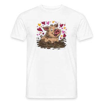 Heart's Anger in the Mud Heart - Men's T-Shirt - white - Front - AI Model Male 178 dark (178cm)