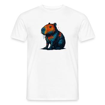 Colorful Beaver Pop Art - Men's T-Shirt - white - Front - AI Model Male 178 dark (178cm)