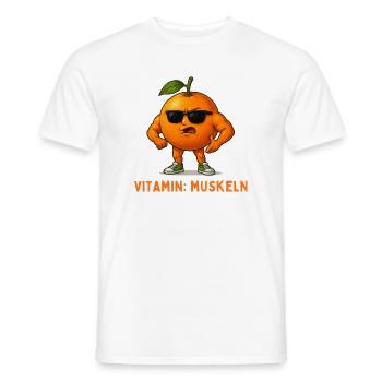 Vitamin Muskeln Orange Mascot - Männer T-Shirt - Weiß - Vorne - AI Model Male 178 dark (178cm)