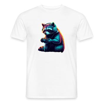 Jeux vidéo de ratons laveurs Jeux vidéo d’animaux Raton laveur drôle - T-shirt homme - blanc - Devant - AI Model Male 178 dark (178cm)