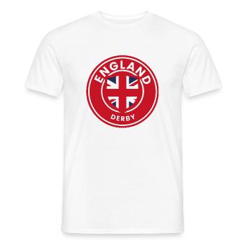 England Derby emblem shield - Men's T-Shirt - white - Front - AI Model Male 178 dark (178cm)