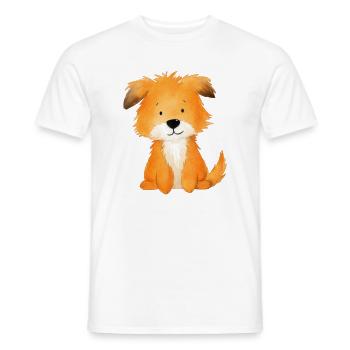 Dog Friend – Sweet and Cute Illustration - Men's T-Shirt - white - Front - AI Model Male 178 dark (178cm)