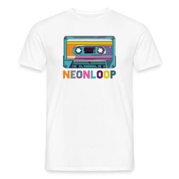 Neon Loop Kassettendesign - Männer T-Shirt - Weiß - Vorne - AI Model Male 178 dark (178cm)