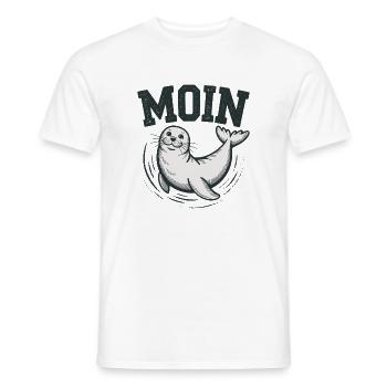 Seal seal Baltic Sea North Sea Moin - Men's T-Shirt - white - Front - AI Model Male 178 dark (178cm)