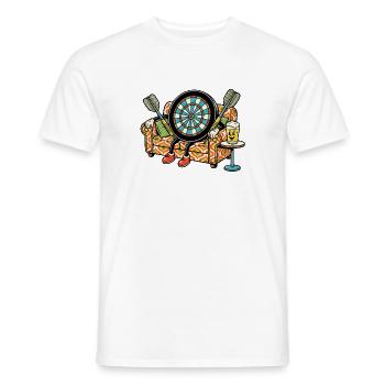 Fléchettes et détente - T-shirt homme - blanc - Devant - AI Model Male 178 dark (178cm)