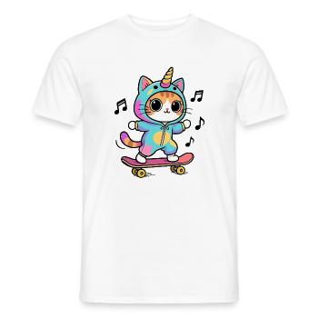 Chat Licorne - T-shirt homme - blanc - Devant - AI Model Male 178 dark (178cm)