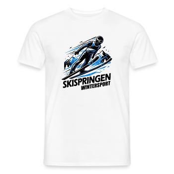 Ski Jumping Winter Sports Mountains Action - Men's T-Shirt - white - Front - AI Model Male 178 dark (178cm)