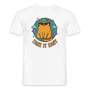 Chillkater with sunglasses - Men's T-Shirt - white - Front - AI Model Male 178 dark (178cm)
