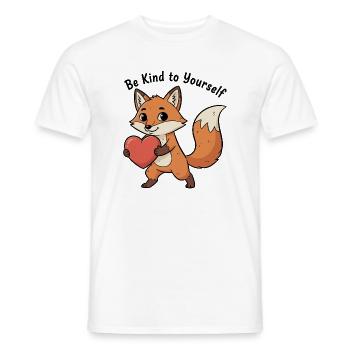 Cute fox with heart - Men's T-Shirt - white - Front - AI Model Male 178 dark (178cm)