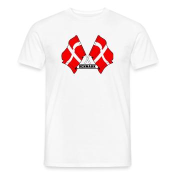 DANEMARK – Drapeaux croisés - T-shirt homme - blanc - Devant - AI Model Male 178 dark (178cm)