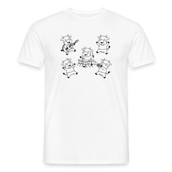 Comique de fête musicale du groupe de vaches mignonnes - T-shirt homme - blanc - Devant - AI Model Male 178 dark (178cm)