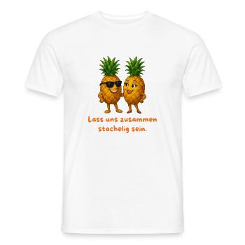 Duo ananas : Épineux ensemble - T-shirt homme - blanc - Devant - AI Model Male 178 dark (178cm)