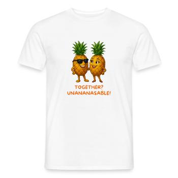 Duo Ananas : Ensemble Unpineapple - T-shirt homme - blanc - Devant - AI Model Male 178 dark (178cm)