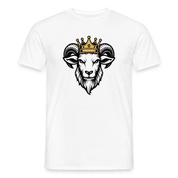 Royal Goat Crown Graphic - Men's T-Shirt - white - Front - AI Model Male 178 dark (178cm)