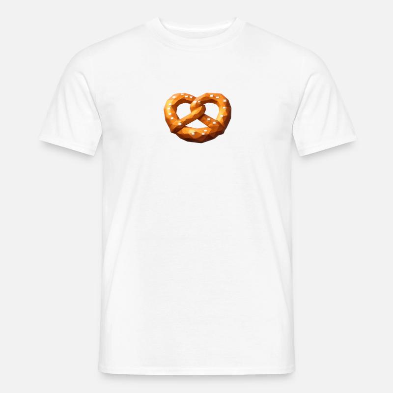 Low Poly Orange Polygonale Brezel - Männer T-Shirt - Weiß