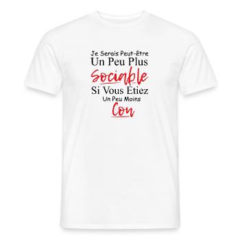 Maybe I'd be a little more sociable, asocial - Men's T-Shirt - white - Front - AI Model Male 178 dark (178cm)