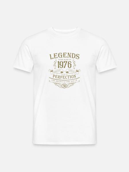 50 Geburtstag Legenden Vintage 1976 Perfektion - Männer T-Shirt - Weiß