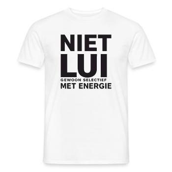 Not lazy. Just selective with energy. - Men's T-Shirt - white - Front - AI Model Male 178 dark (178cm)