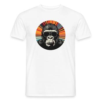 Gorilla Retro Sonnenbrille Pop Art - Männer T-Shirt - Weiß - Vorne - AI Model Male 178 dark (178cm)
