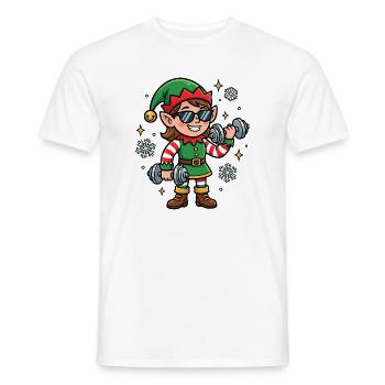 Entraînement amusant pour femmes avec des gestes d’elfe de Noël - T-shirt homme - blanc - Devant - AI Model Male 178 dark (178cm)