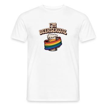 Je suis beersexual - Logo de Cool Beer - T-shirt homme - blanc - Devant - AI Model Male 178 dark (178cm)
