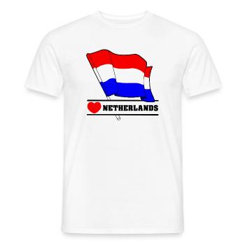 Drapeau des Pays-Bas avec cœur - T-shirt homme - blanc - Devant - AI Model Male 178 dark (178cm)