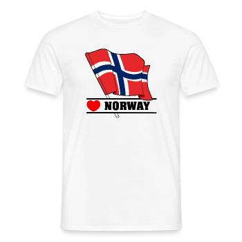 Norwegische Flagge mit Herz - Männer T-Shirt - Weiß - Vorne - AI Model Male 178 dark (178cm)