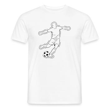 Fußball Dribbling Spieler Lauf Vektor - Männer T-Shirt - Weiß - Vorne - AI Model Male 178 dark (178cm)