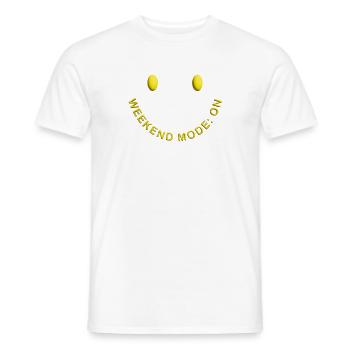 Mode Week-end ACTIVÉ Sourire de bonne humeur - T-shirt homme - blanc - Devant - AI Model Male 178 dark (178cm)