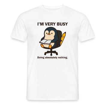 Very Busy Penguin - Men's T-Shirt - white - Front - AI Model Male 178 dark (178cm)