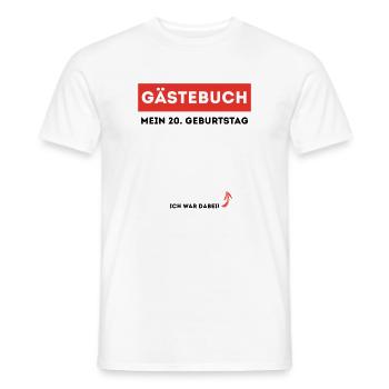 20th Birthday 20th Anniversary Guestbook Birthday Party - Men's T-Shirt - white - Front - AI Model Male 178 dark (178cm)