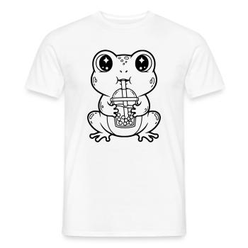Grenouille mignonne avec design artistique en tisane bubble - T-shirt homme - blanc - Devant - AI Model Male 178 dark (178cm)