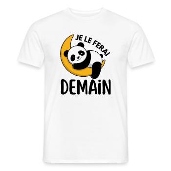 Funny T-Shirt "Je Le Do" Tomorrow - Funny - Men's T-Shirt - white - Front - AI Model Male 178 dark (178cm)
