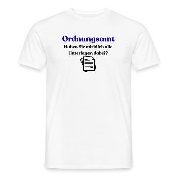 Ordnungssamt Blau Typo - Men's T-Shirt - white - Front - AI Model Male 178 dark (178cm)