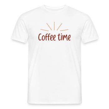 Café Time Soleil Rétro - T-shirt homme - blanc - Devant - AI Model Male 178 dark (178cm)
