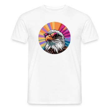Aigle avec des lunettes de soleil - T-shirt homme - blanc - Devant - AI Model Male 178 dark (178cm)