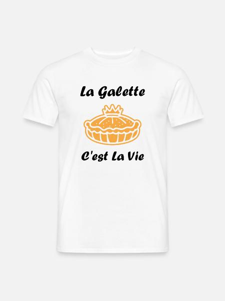 Humor galette des rois - Männer T-Shirt - Weiß
