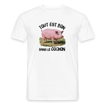 Im Pig ist alles gut! - Männer T-Shirt - Weiß - Vorne - AI Model Male 178 dark (178cm)
