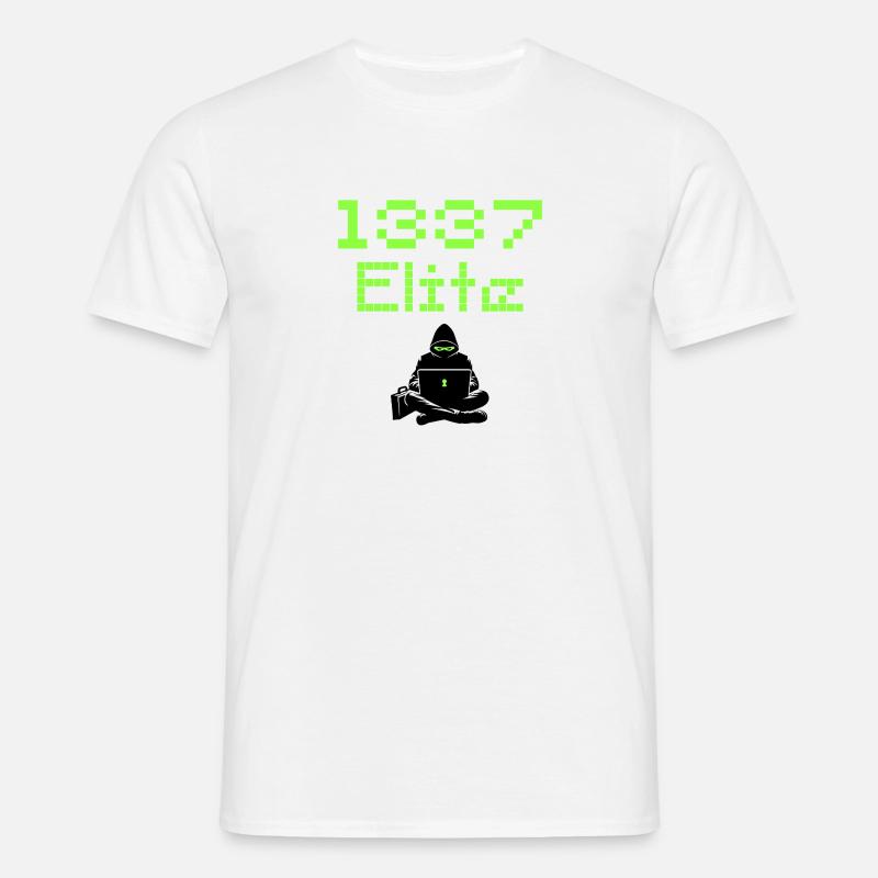 1337 Elite Hacker Squad, Leet Hacker - Men's T-Shirt - white