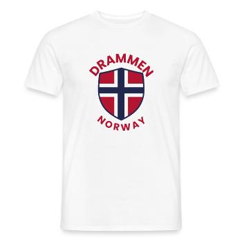 Drammen-Norwegen-Schildemblem - Männer T-Shirt - Weiß - Vorne - AI Model Male 178 dark (178cm)
