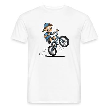 Cycliste de jeux de mots à vélo à peine sans vélo - T-shirt homme - blanc - Devant - AI Model Male 178 dark (178cm)