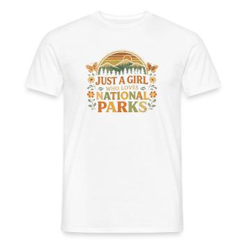 Ein Mädchen liebt Nationalparks - Männer T-Shirt - Weiß - Vorne - AI Model Male 178 dark (178cm)